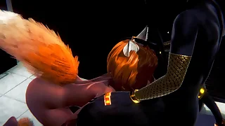 Furry Hentai - Anubis the dogboy adjacent to a foxygirl in a toilet - Japanese Asian Manga Anime Film Game Porn